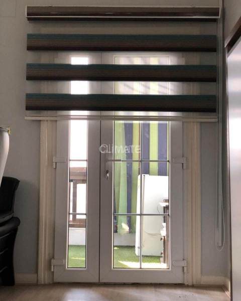 Zebra blind on White uPVC door